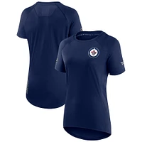 Fanatics pour femmes, marine, Jets de Winnipeg, Authentic Pro Tech Raglan - T-shirt