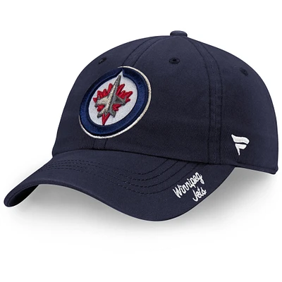 Logo principal Fanatics Navy Winnipeg Jets Core pour femmes - Casquette réglable