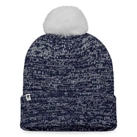 Bonnet en tricot à revers Glimmer Fanatics Navy Winnipeg Jets pour femmes avec pompon