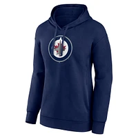 Women's Fanatics Navy Winnipeg Jets Primary Logo V-Neck - Pullover Hoodie