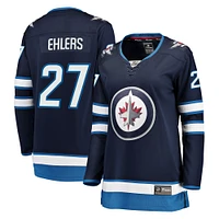 Maillot Breakaway des Jets de Winnipeg Fanatics Nikolaj Ehlers pour femmes, bleu marine