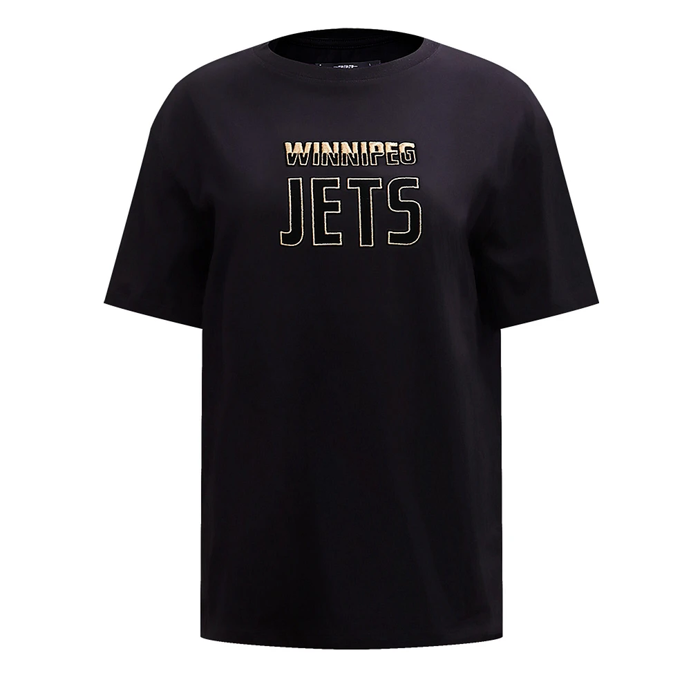 T-shirt carré Pro Standard noir des Jets de Winnipeg pour femmes