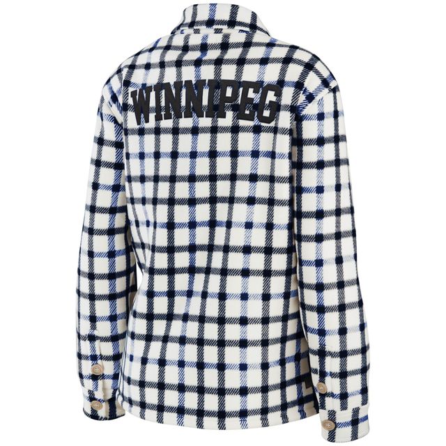 WEAR par Erin Andrews Oatmeal Winnipeg Jets Plaid - Veste boutonnée pour femmes