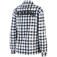 Women's WEAR by Erin Andrews Oatmeal Winnipeg Jets Plaid Button-Up - Shirt Jacket