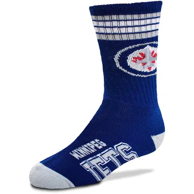 Winnipeg Jets For Bare Feet Youth 4-Stripe Deuce Quarter-Length Socks