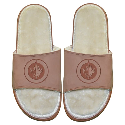 Youth ISlide Winnipeg Jets Nubuck Fur Primary Logo Sandals