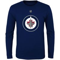 Youth Mark Scheifele Navy Winnipeg Jets Authentic Stack Name & Number - Long Sleeve T-Shirt