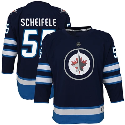 Réplique de joueur à domicile Mark Scheifele Navy Winnipeg Jets pour jeunes - Maillot