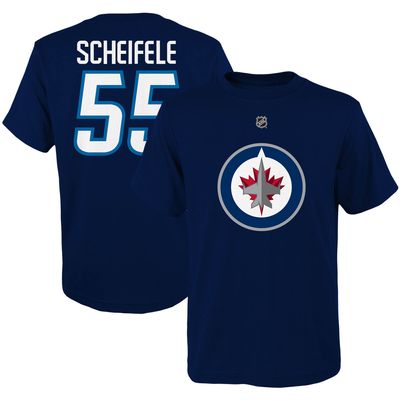 Youth Mark Scheifele Navy Winnipeg Jets Player Name & Number - T-Shirt