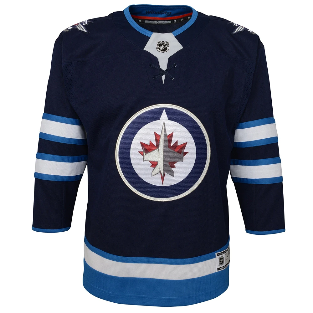 Jets de Winnipeg la marine pour jeunes - Maillot Premier