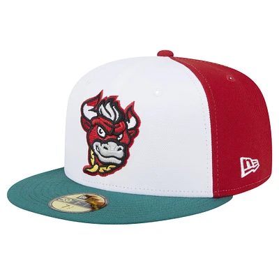 Men's New Era Red Winston-Salem Dash Theme Night Italian Beef 59FIFTY Fitted Hat