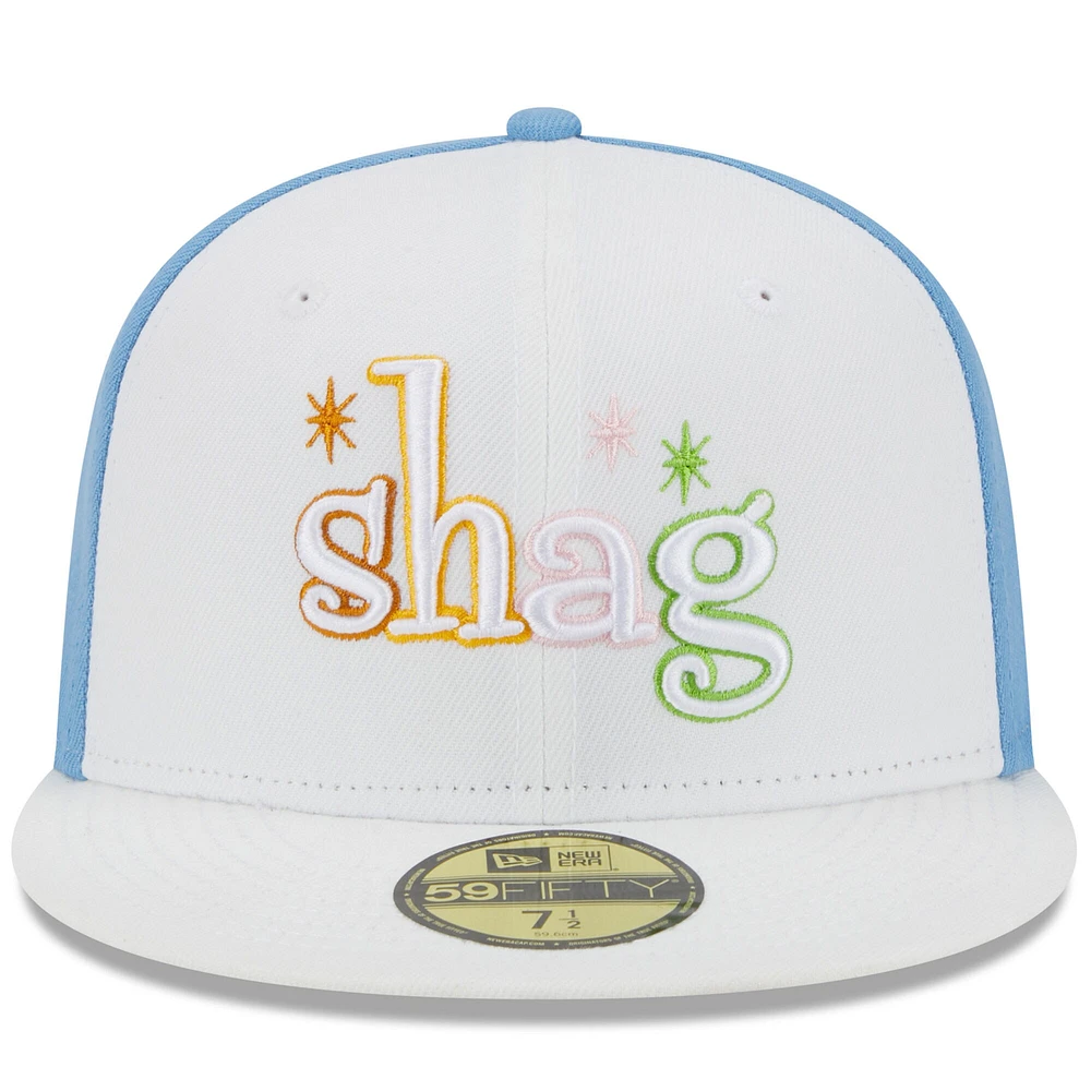 Casquette ajustée 59FIFTY Winston-Salem Dash Theme Nights Shags New Era pour homme, blanche