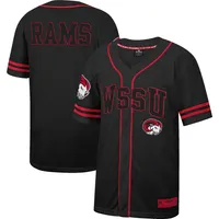 Maillot de baseball boutonné en maille Free Spirited Winston-Salem State Rams Colosseum noir pour hommes