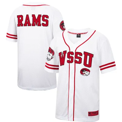 Maillot de baseball boutonné en maille Free Spirited Winston-Salem State Rams Colosseum blanc pour hommes