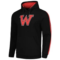 Men's FISLL Black Winston-Salem State Rams Oversized Stripes Pullover Hoodie