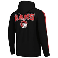 Men's FISLL Black Winston-Salem State Rams Oversized Stripes Pullover Hoodie