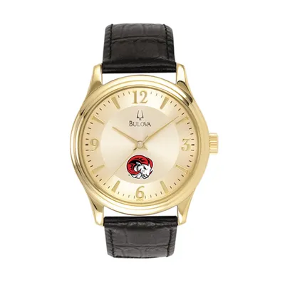 Winston-Salem State Rams Gold-Tone Stainless Steel Leather Band Watch - Gold