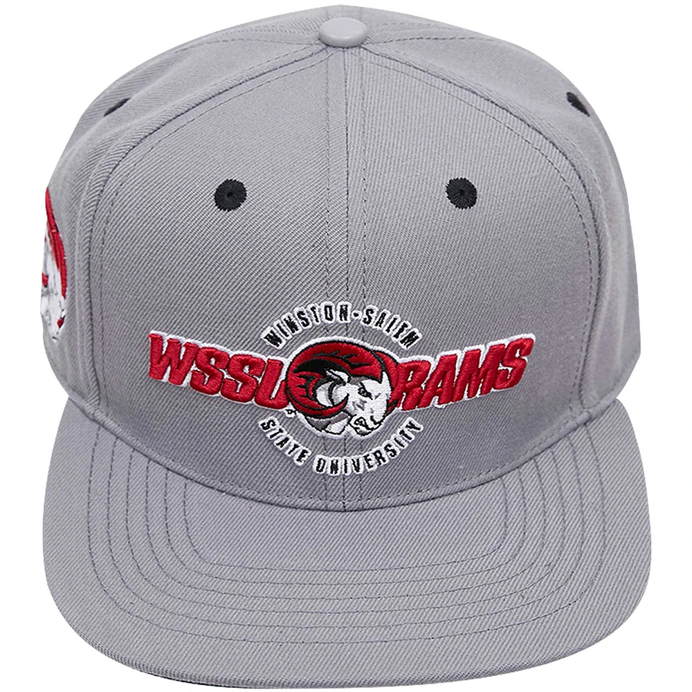 Casquette Snapback grise Pro Standard Winston-Salem State Rams avec logo WSSL pour homme