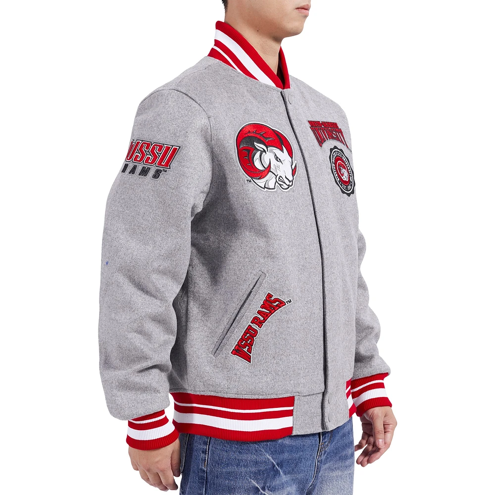 Men's Pro Standard Heather Gray Winston-Salem State Rams Crest Wool Full-Zip Jacket