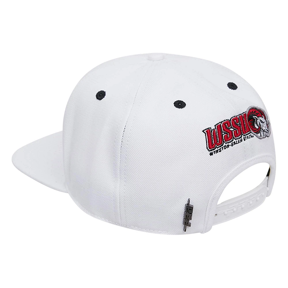 Men's Pro Standard White Winston-Salem State Rams Wool Snapback Hat