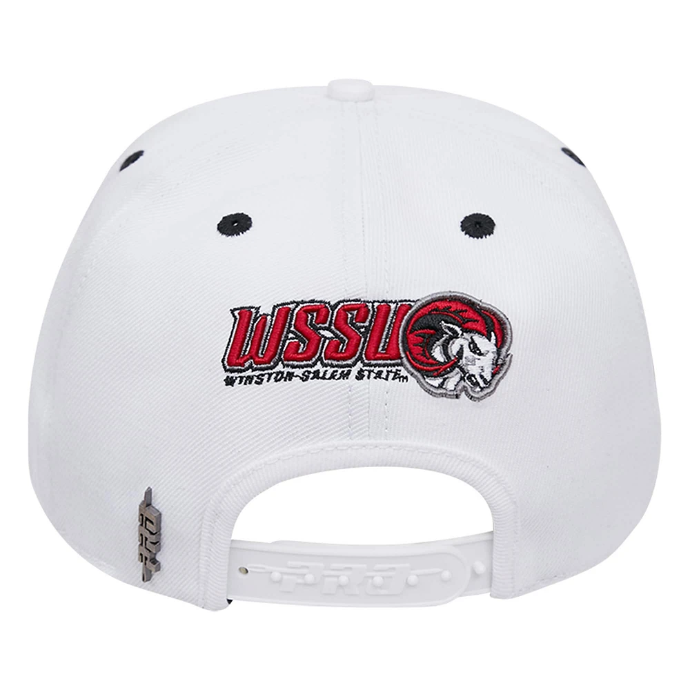 Men's Pro Standard White Winston-Salem State Rams Wool Snapback Hat