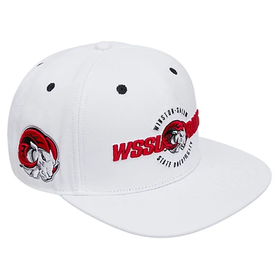 Men's Pro Standard White Winston-Salem State Rams Wool Snapback Hat