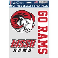 WinCraft Winston-Salem State Rams 3-Pack 5.5'' x 7'' Fan Multi-Use Decal Set