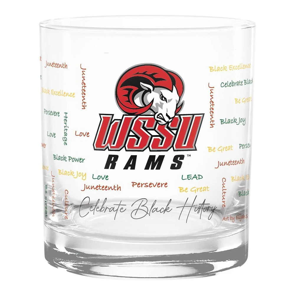 Winston-Salem State Rams 14oz. Black History Month Rocks Glass