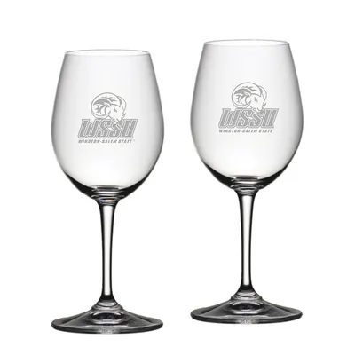 Winston-Salem State Rams 2-Piece 12oz. Riedel White Wine Glass Set