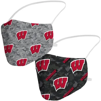 Wisconsin Badgers Fanatics Branded Adult Camo Duo Face Covering 2-Pack