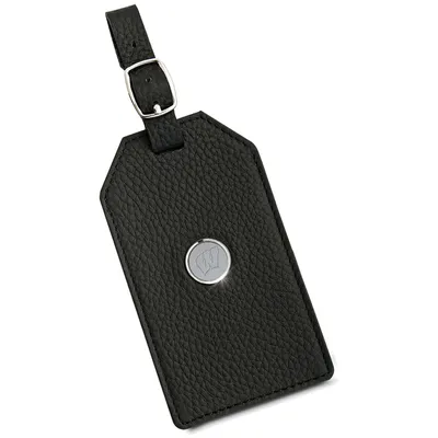 Wisconsin Badgers Leather Luggage Tag - Black