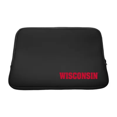 Wisconsin Badgers Logo Soft Sleeve Laptop Case - Black