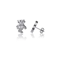 Dayna Designs Boucles d'oreilles en argent avec logo de l'équipe Wisconsin Badgers