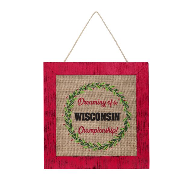 FOCO Wisconsin Badgers 12'' Enseigne en toile de jute double face