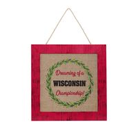 FOCO Wisconsin Badgers 12'' Double-Sided Burlap Sign