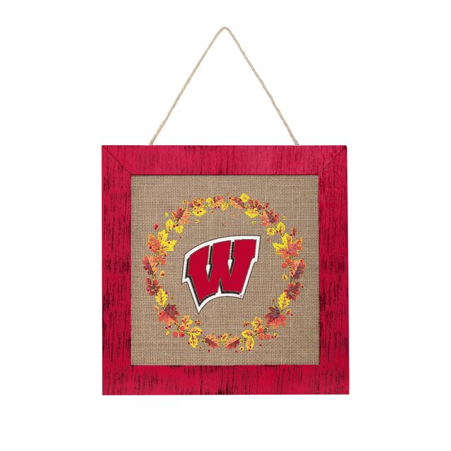 FOCO Wisconsin Badgers 12'' Enseigne en toile de jute double face