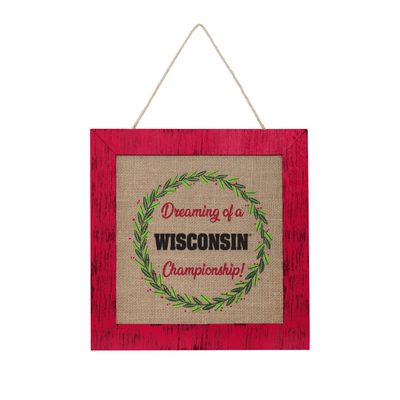 FOCO Wisconsin Badgers 12'' Double-Sided Burlap Sign