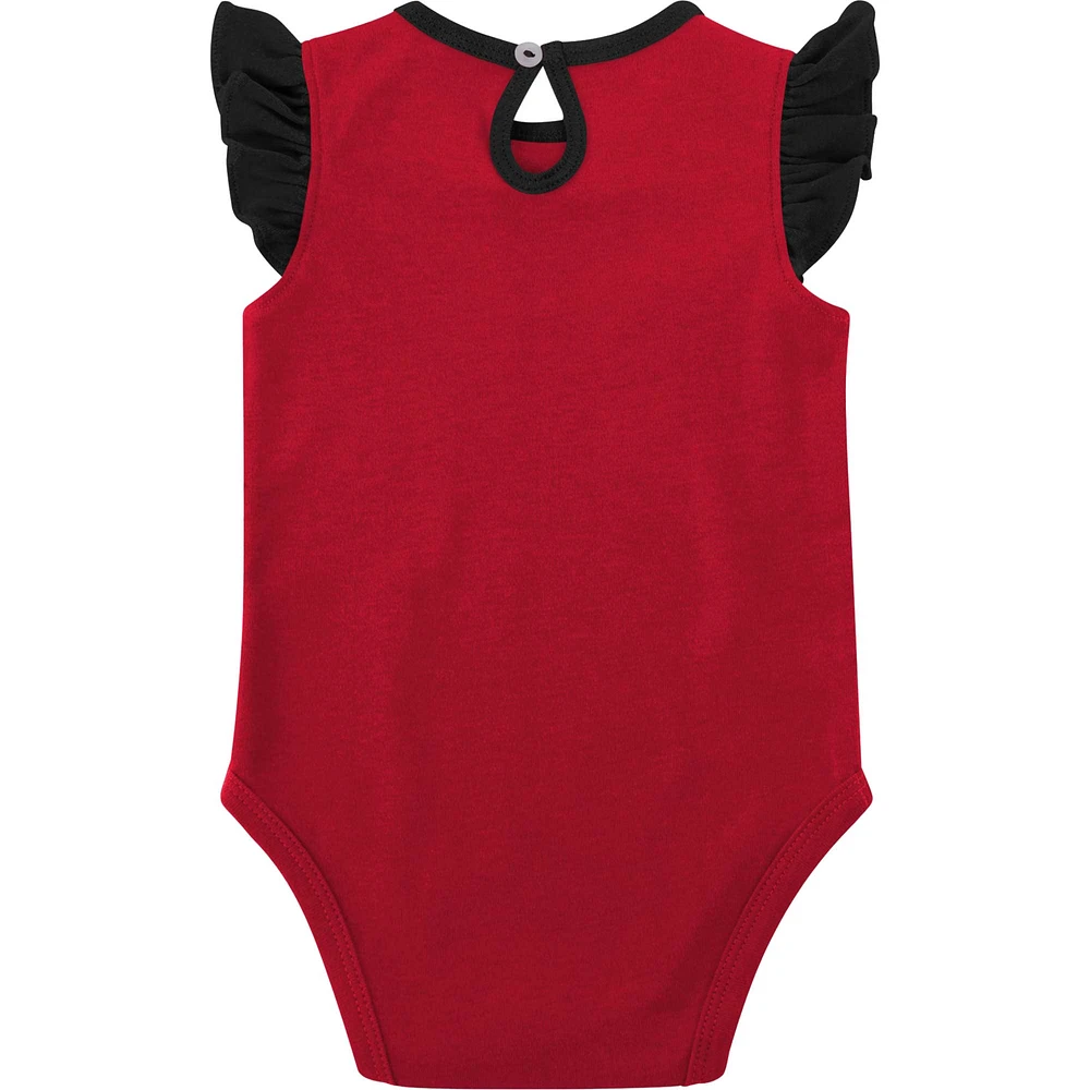 Girls Newborn & Infant Red/Black Wisconsin Badgers Spread the Love 2-Pack Bodysuit Set