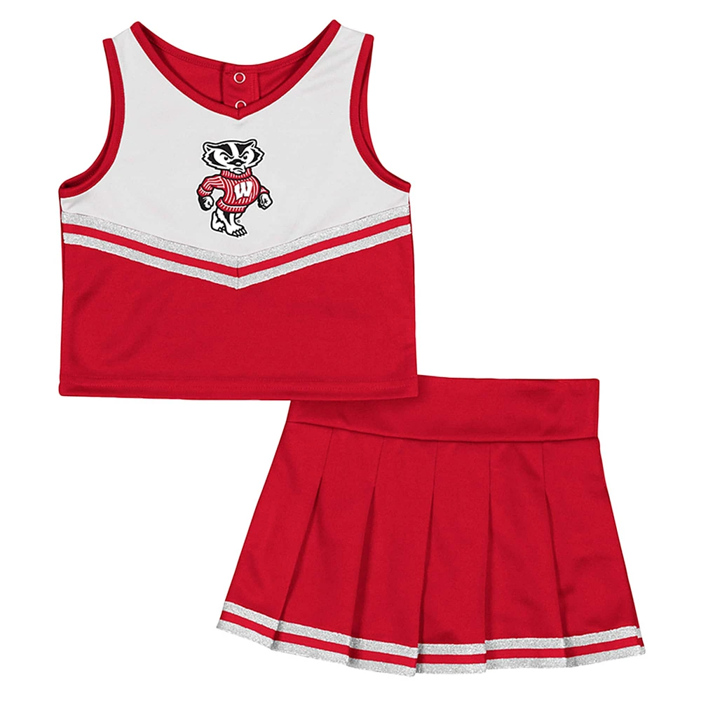 Ensemble haut et jupe de cheerleading pour filles du Colosseum Red Wisconsin Badgers Time For Recess