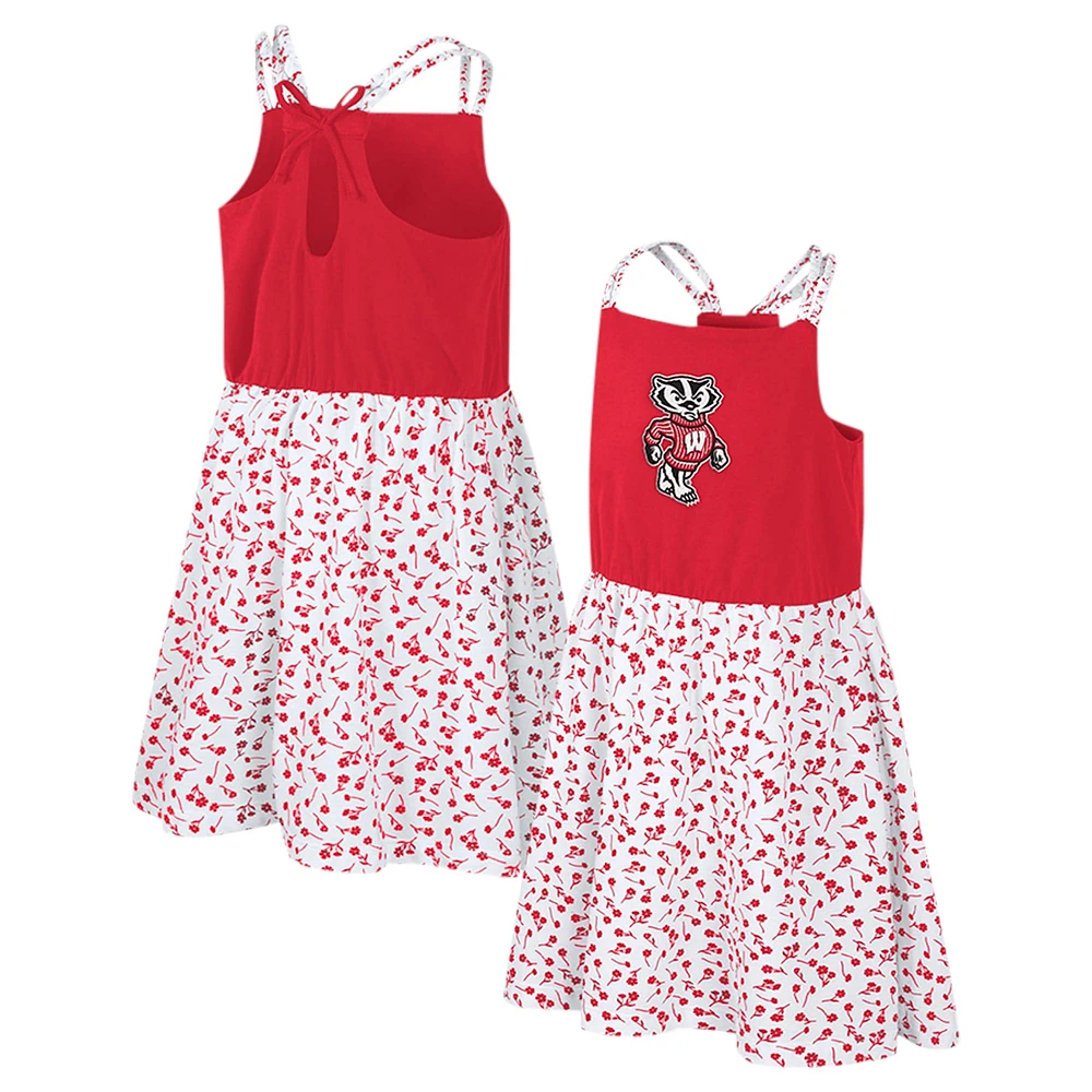 Robe à fleurs Robin des Badgers du Wisconsin rouge/blanc Colosseum pour filles