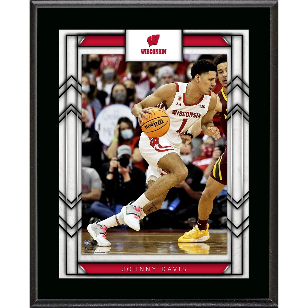 Johnny Davis Wisconsin Badgers 10.5" x 13" Sublimated Player Plaque