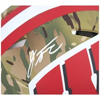 Casque authentique Riddell Camo Alternate Speed ​​autographié par Jonathan Taylor Wisconsin Badgers