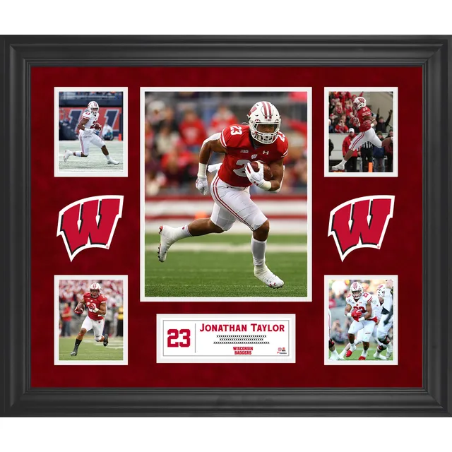 Jonathan Taylor Wisconsin Badgers Unsigned Red Jersey Photograph