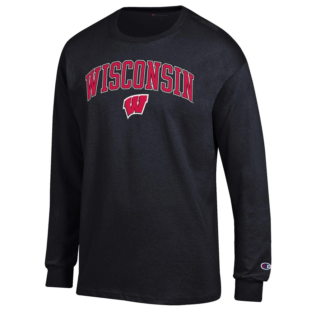 Men's Champion Wisconsin Badgers Arch Over Logo Long Sleeve T-Shirt