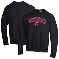 Sweat-shirt à capuche avec logo Arch Over Champion Black Wisconsin Badgers pour homme