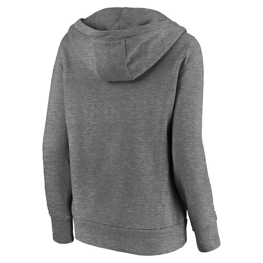 Sweat à capuche col en V pour hommes Fanatics Heather Grey Wisconsin Badgers
