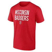 T-shirt rouge pour hommes Fanatics Wisconsin Badgers Lids