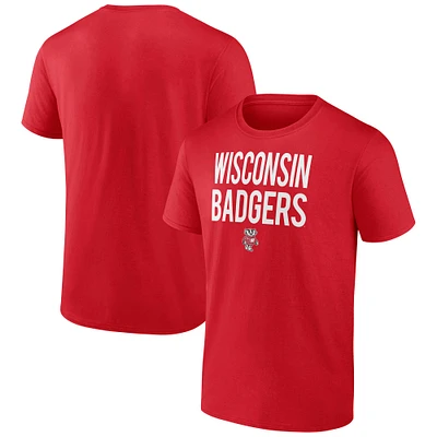 T-shirt rouge pour hommes Fanatics Wisconsin Badgers Lids