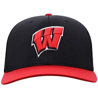 Men's Top of the World  Black Wisconsin Badgers Reflex Fitted Hat