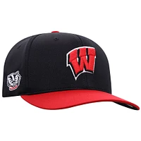 Men's Top of the World  Black Wisconsin Badgers Reflex Fitted Hat